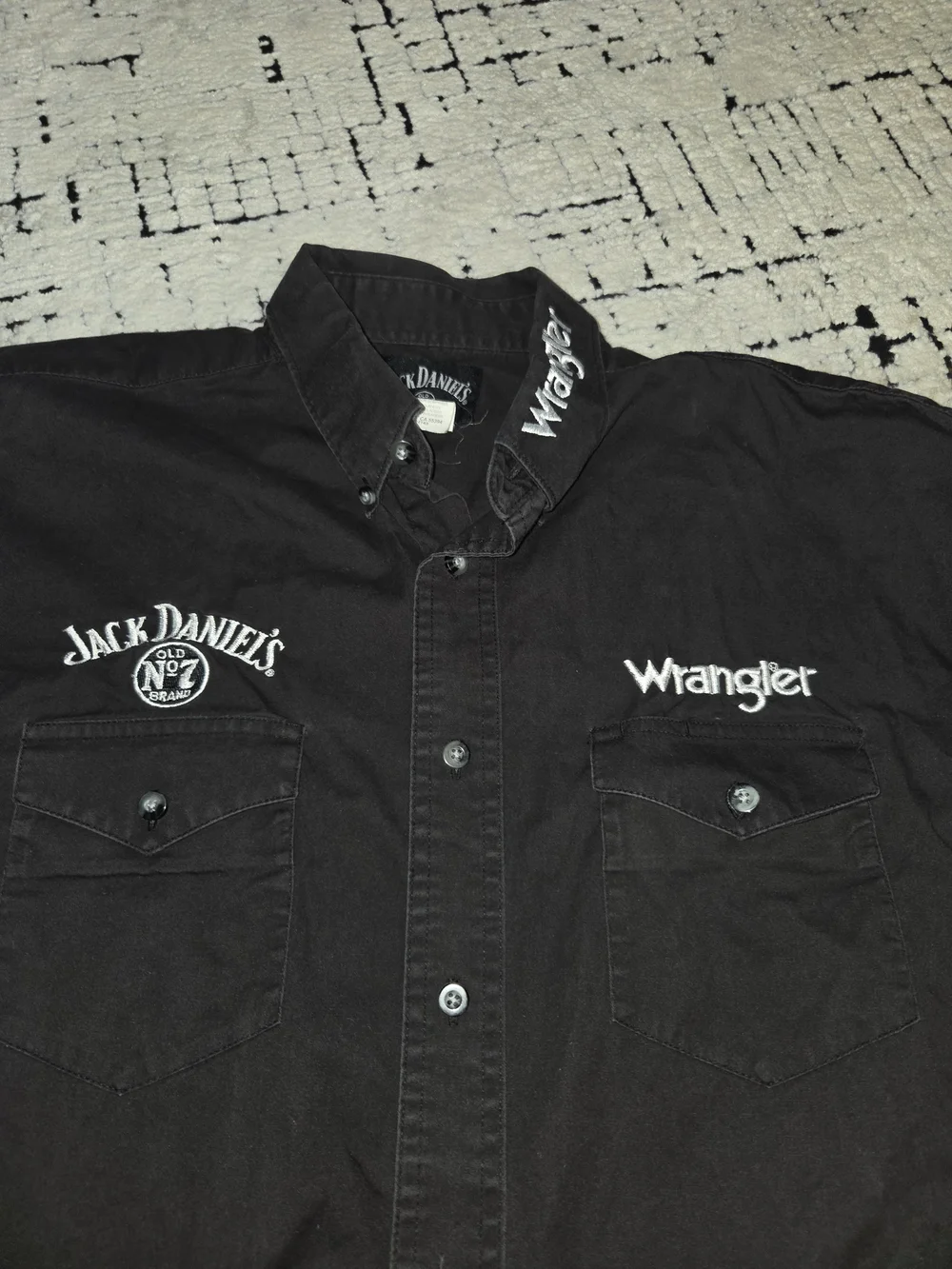 Wrangler x Jack Daniel's Black Long-Sleeve Western Shirt Jacket